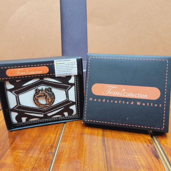 HORSE horseshoe wallet HAND CRAFTED western  BI-FOLD PRINTED GIFT BOXED - Picture 11 of 11